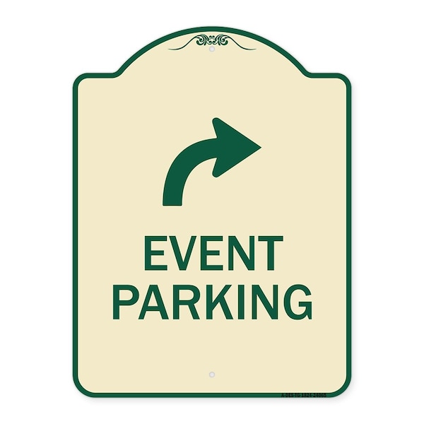 Signmission Event Parking W/ Upper Right Arrow Heavy-Gauge Aluminum Architectural Sign, 24" x 18", TG-1824-24065 A-DES-TG-1824-24065 - main